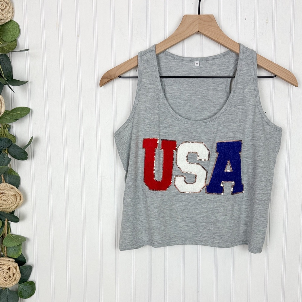 USA Cropped Tank Top